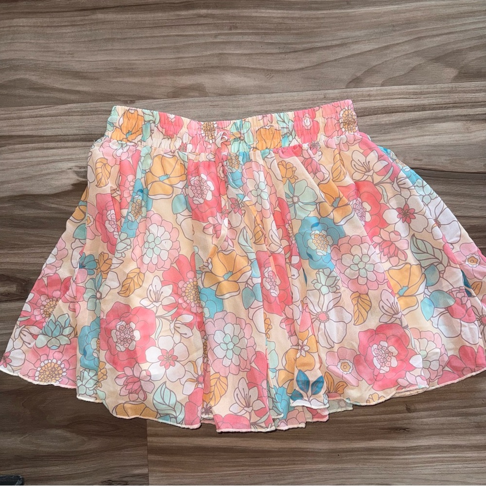 Pink Lily Pastel Floral Skater Skirt